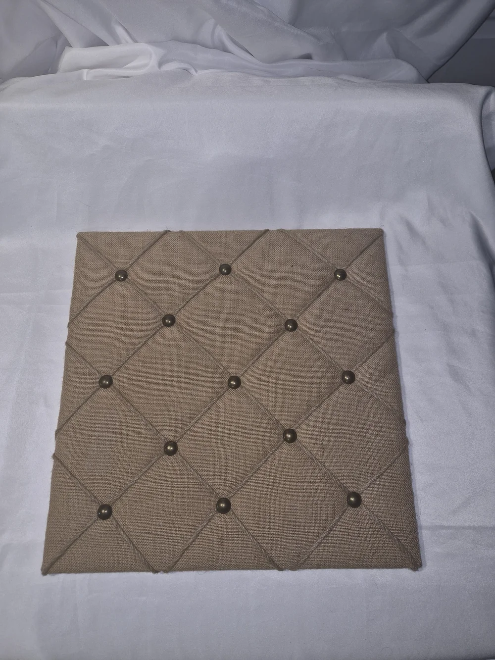 Neutral Tufted Fabric Bulletin Board - Beige